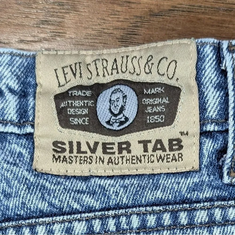 Levis Silver Tab 512 Acid Wash Jeans Men 34x34 (Actual 30x33) Vintage‎ 90's